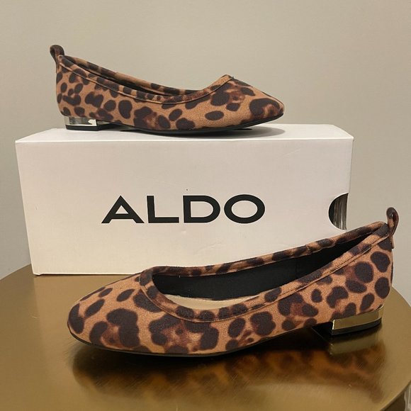 New In Box ALDO Kaye Leopard Ballerina Flats, Sz 5 - Picture 1 of 3